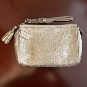 Coach Oversized Silvery Gold Wristlet